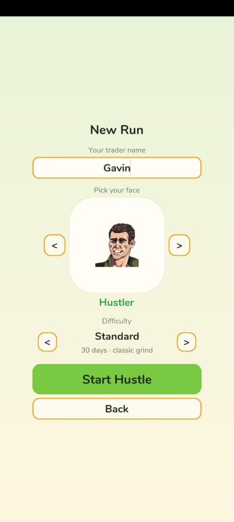 Grocer Wars new run character select
